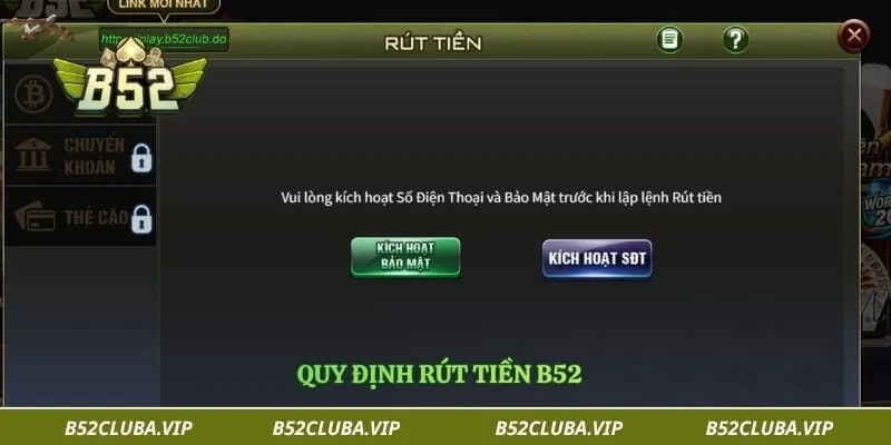 Quy định rút tiền B52